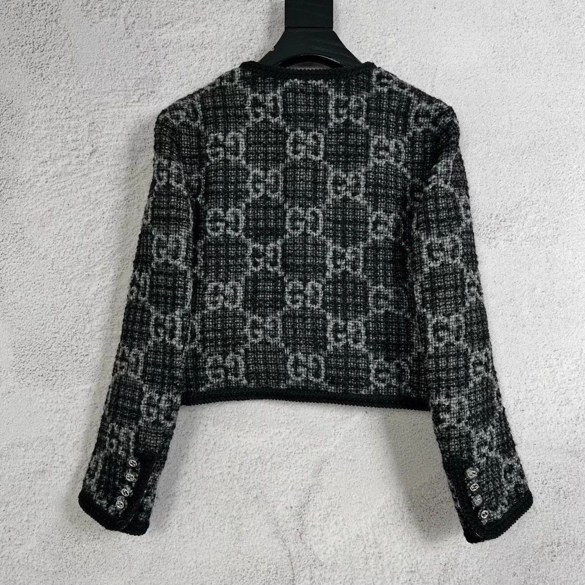 Gucci Gucci Black Embroidered Tweed Short Jacket Size XS / US 0-2 / IT 36-38 - 2 Thumbnail