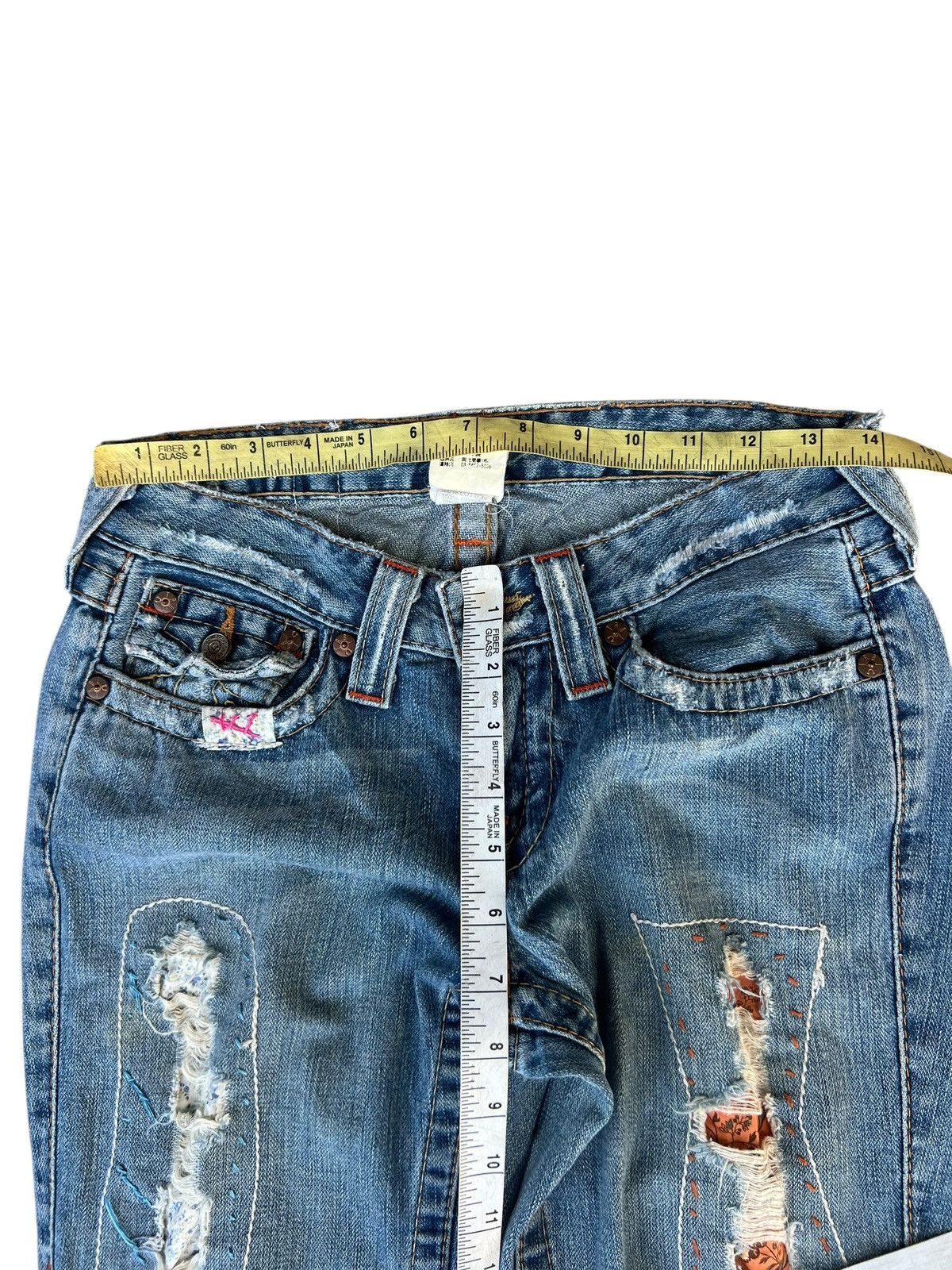 True Religion × Vintage 2000s True Religion Woodstock Patchwork Denim Bootcut Jeans Size 27" / US 4 / IT 40 - 4 Thumbnail