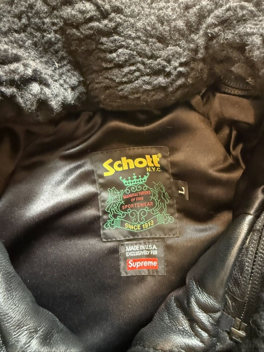 Schott × Supreme Supreme Schott Chevron Leather Down Puffer Jacket Size US L / EU 52-54 / 3 - 6 Thumbnail