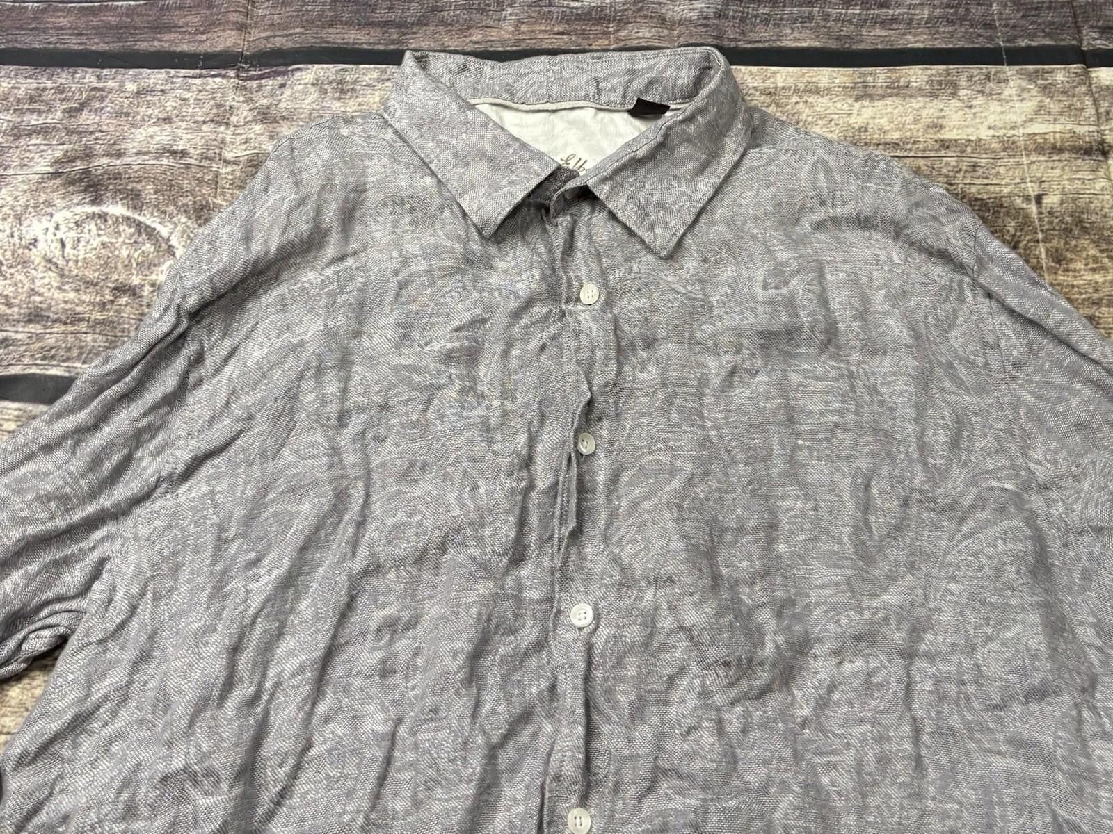 Tasso Elba Tasso Elba Shirt Mens 2XL Linen Geometric Gray Button Down Size US XXL / EU 58 / 5 - 4 Thumbnail