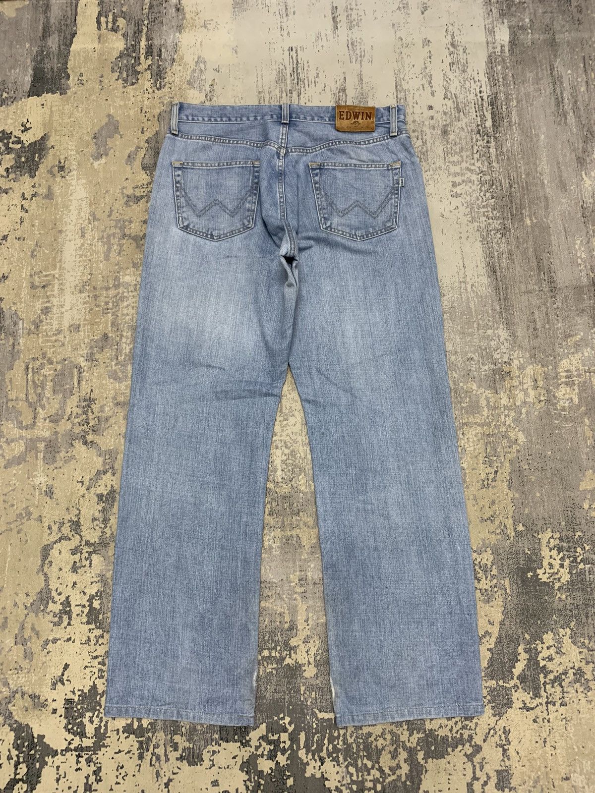 Japanese Brand Vintage Edwin Blue Wash Baggy Style Jeans 33x31.5 Size US 33 - 9 Thumbnail