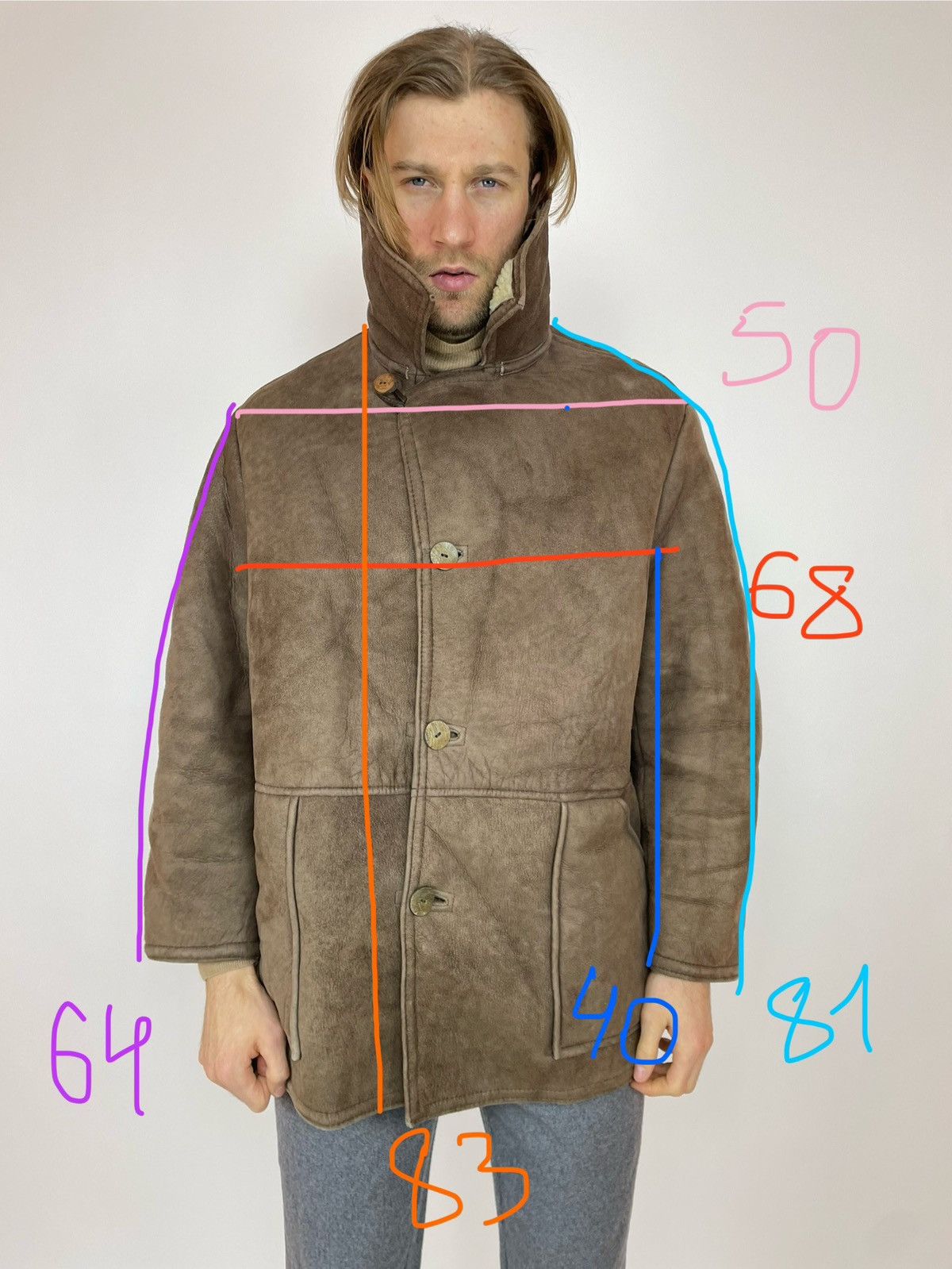 Other antartex Vintage SHEEPSKIN Coat made In Scotland size M-L Size US L / EU 52-54 / 3 - 20 Thumbnail