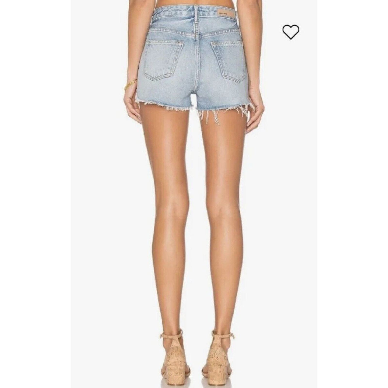 GRLFRND Grlfrnd Can't Get Enough Cindy Button Fly Raw Hem Shorts 31 Size 31" - 3 Thumbnail
