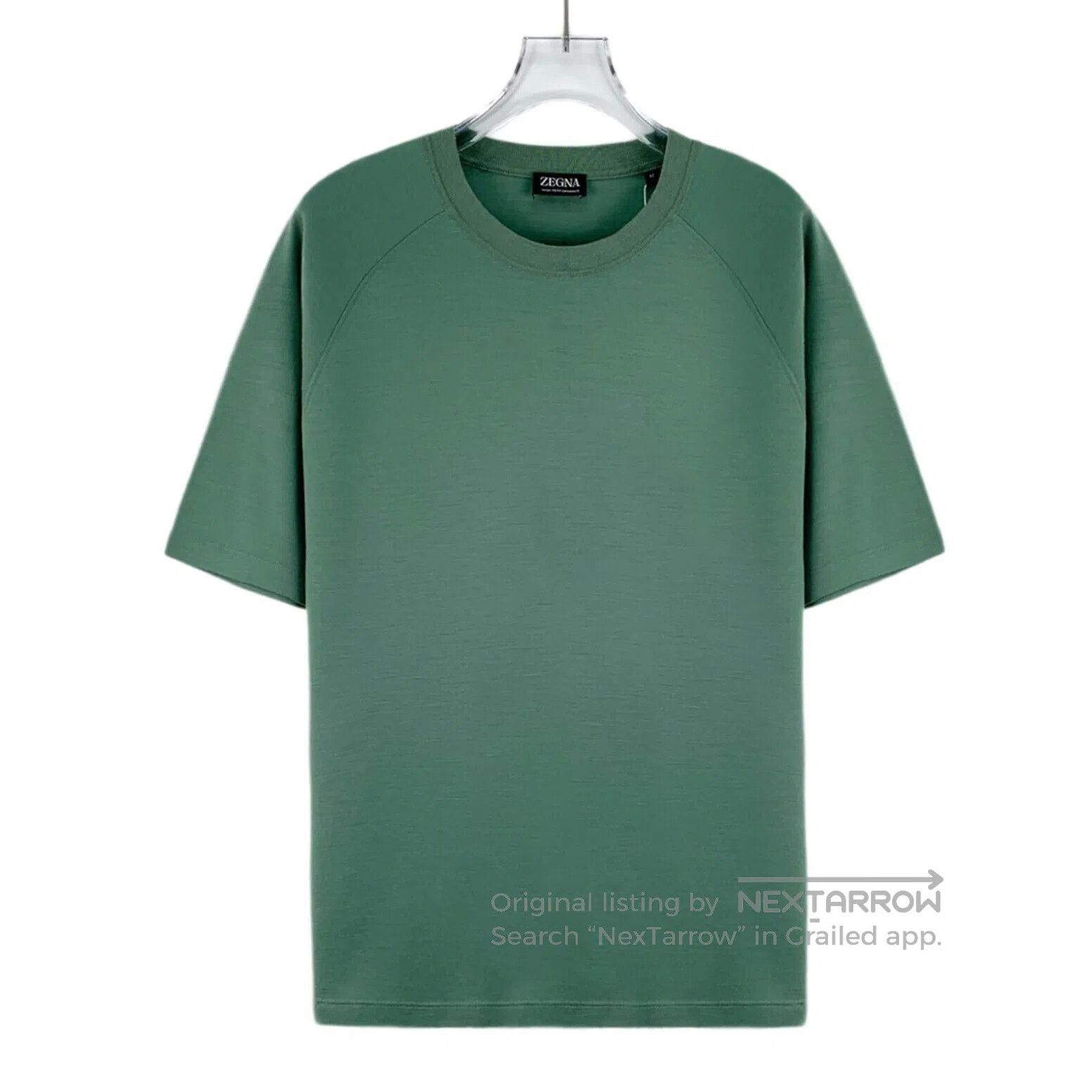 Ermenegildo Zegna Zegna Green Wool Round Neck Short Sleeve T-Shirt| Size US M / EU 48-50 / 2 - 1 Thumbnail