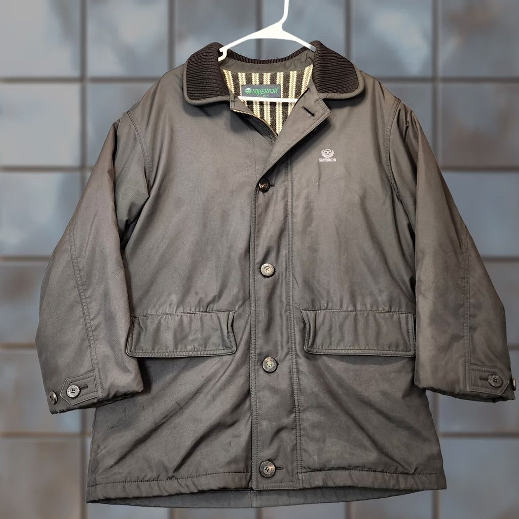 Vintage Superior Golf Mens Coat Jacket Black Lined Zip Pockets Windbreaker Outdoors Classic M L Regular Size US L / EU 52-54 / 3 - 1 Thumbnail