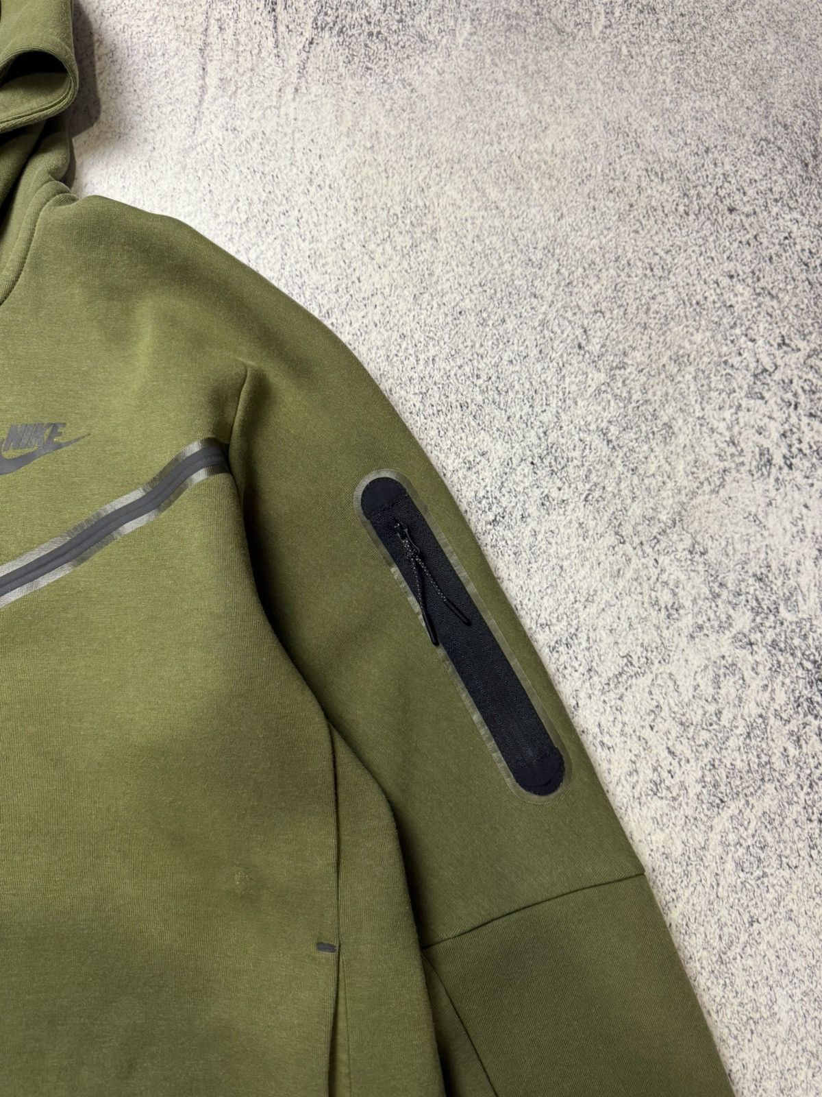 Nike Mens Nike Tach Fleece Green Zip Up Hoodie Drill Size US M / EU 48-50 / 2 - 9 Thumbnail