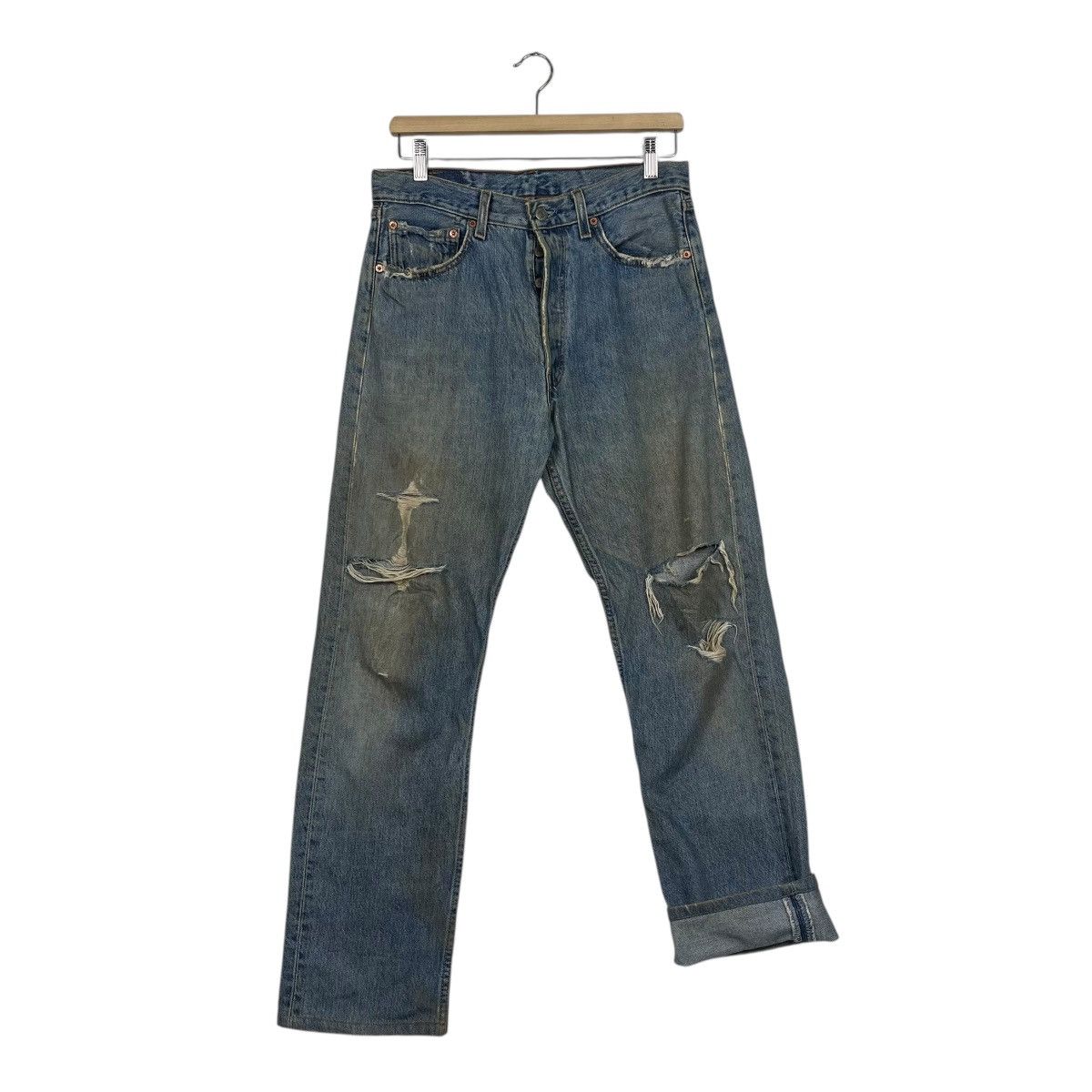 Levi's Vintage 90s Levis Lot 501 Distressed Denim Jeans Size US 30 / EU 46 - 12 Thumbnail