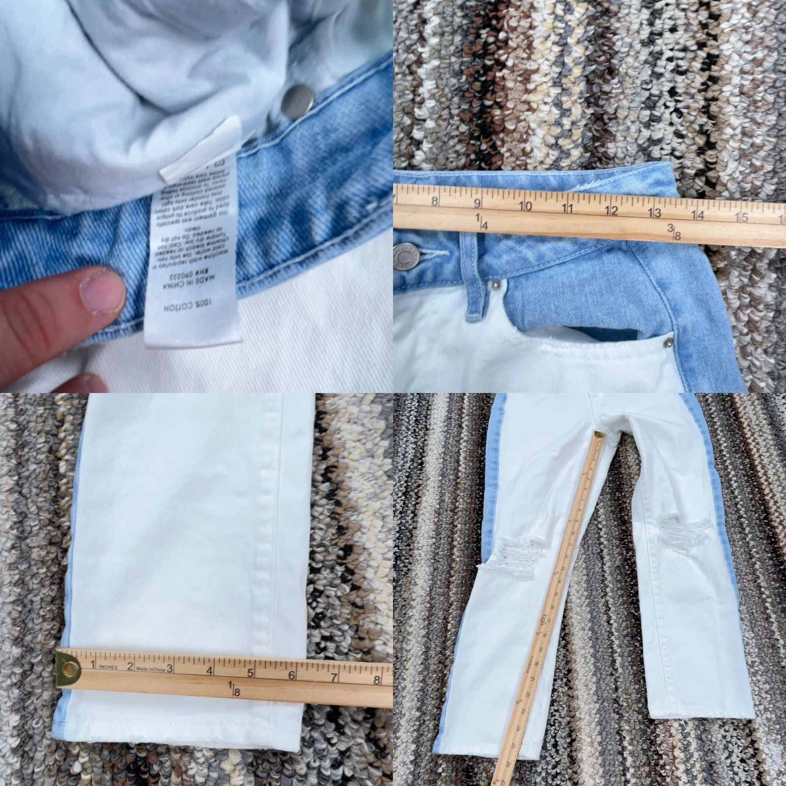 Pacsun PacSun Jeans Women 27 Mom Blue White Med Wash Ripped Holes Knee Ladies Pant Size 27" / US 4 / IT 40 - 8 Thumbnail