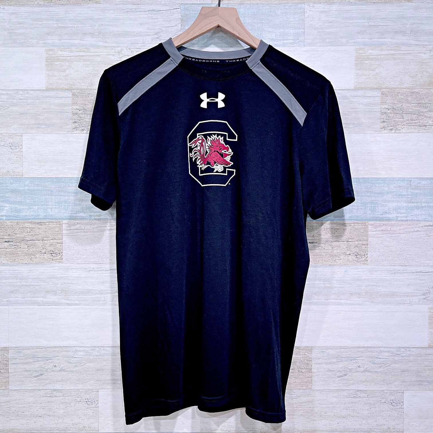 Under Armour UA South Carolina Gamecocks Logo Tee Black Mens Small Size US S / EU 44-46 / 1 - 1 Thumbnail