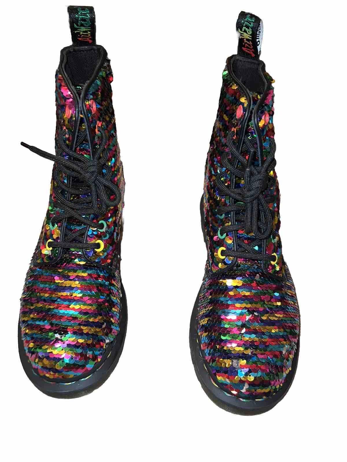 Dr. Martens NEW Dr Martens 1460 Pascal Rainbow Silver Sequin Boots US 6 Size US 6 / IT 36 - 6 Thumbnail