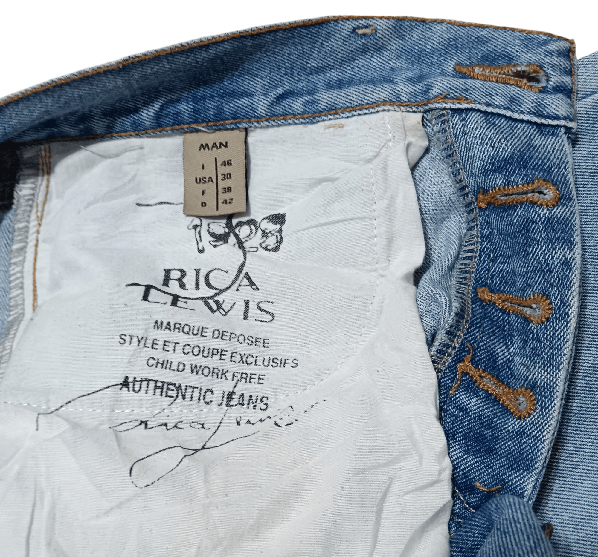 Designer × Japanese Brand × Vintage VINTAGE RICA LEWIS HISTORIC DENIM BUTTON-FLY JEANS Size US 32 / EU 48 - 3 Thumbnail