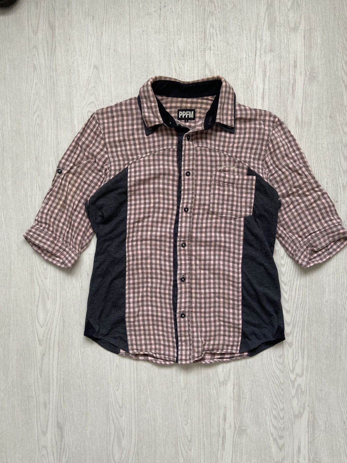 Japanese Brand Vintage 2000’s PPFM Visual Kei Hybrid Cotton Blend Shirt Size US M / EU 48-50 / 2 - 1 Thumbnail
