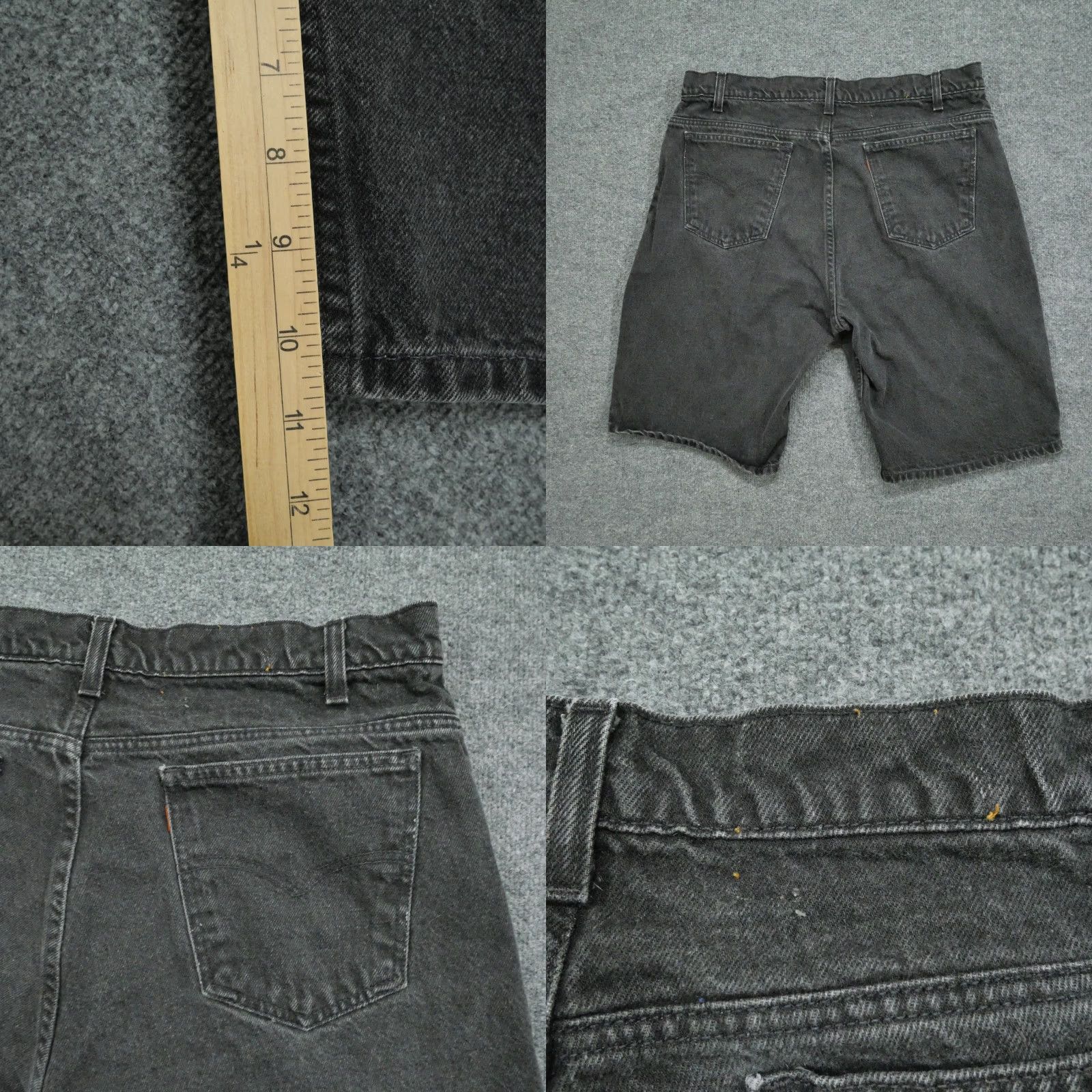 Levi's VINTAGE Levi's Jeans Bermuda Shorts Mens 38 Black Denim 90s Orange Tab 5-Pocket Mens Size US 37 - 8 Thumbnail