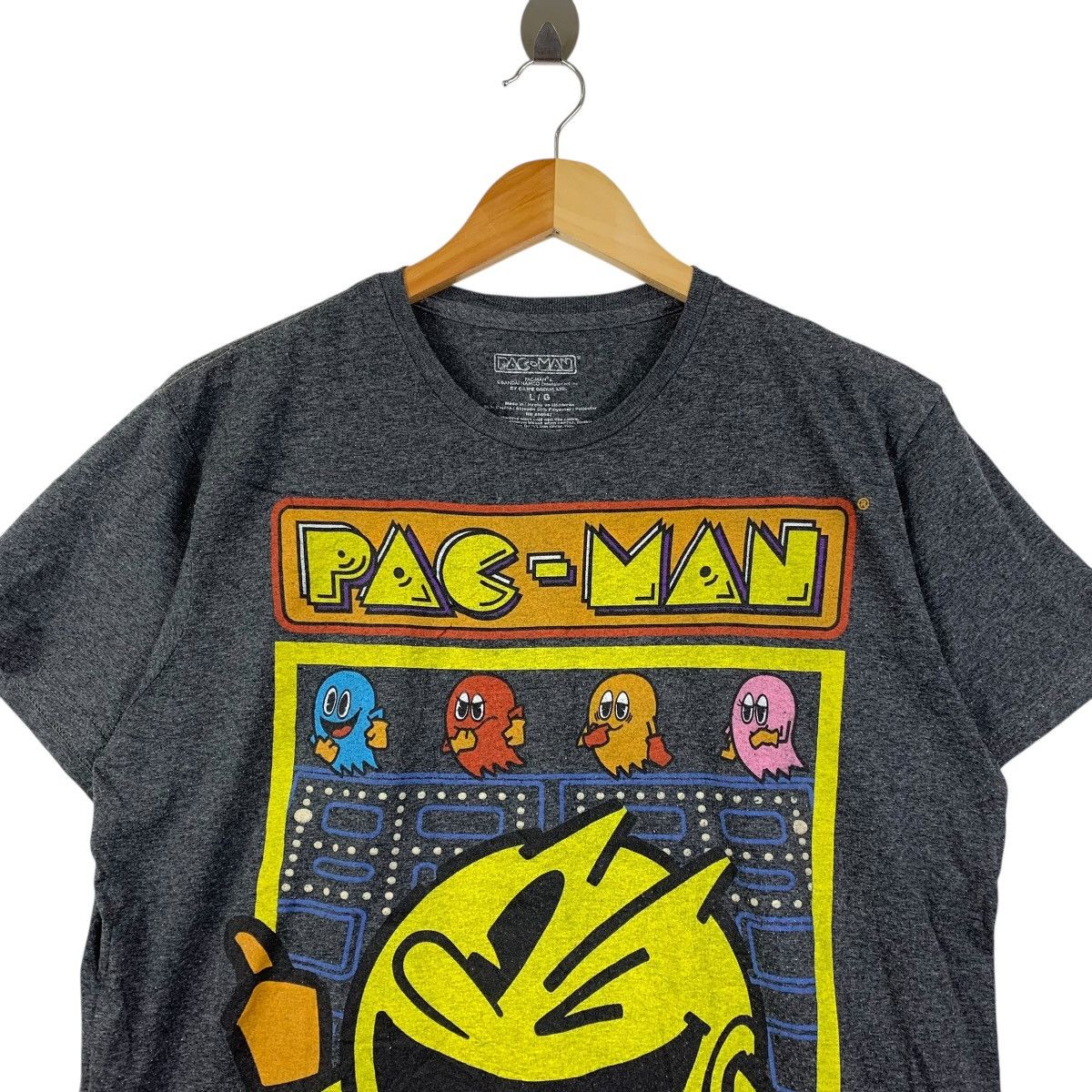 Vintage Vintage Pac-Man Tee Retro Arcade Graphic Dark Heather bandai Size US L / EU 52-54 / 3 - 2 Thumbnail