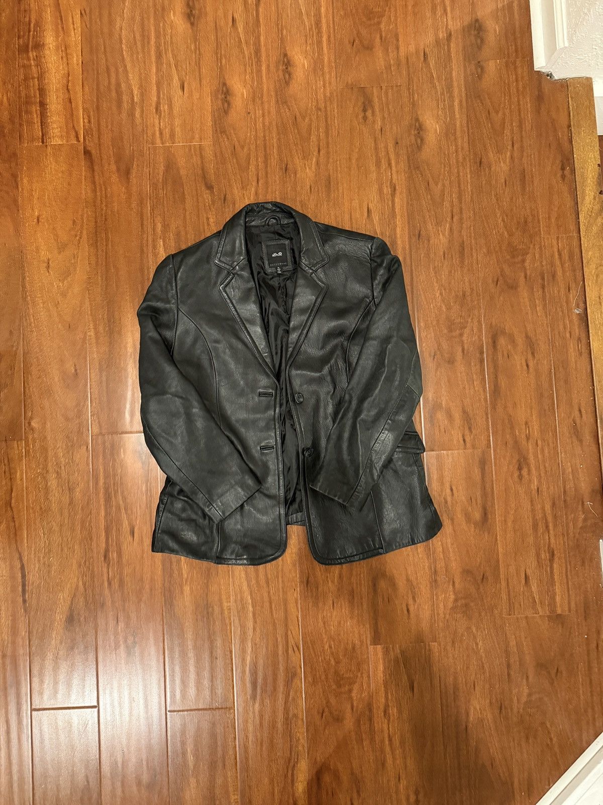 Vintage JCL Black Leather Blazer Size XL / US 12-14 / IT 48-50 - 2 Thumbnail