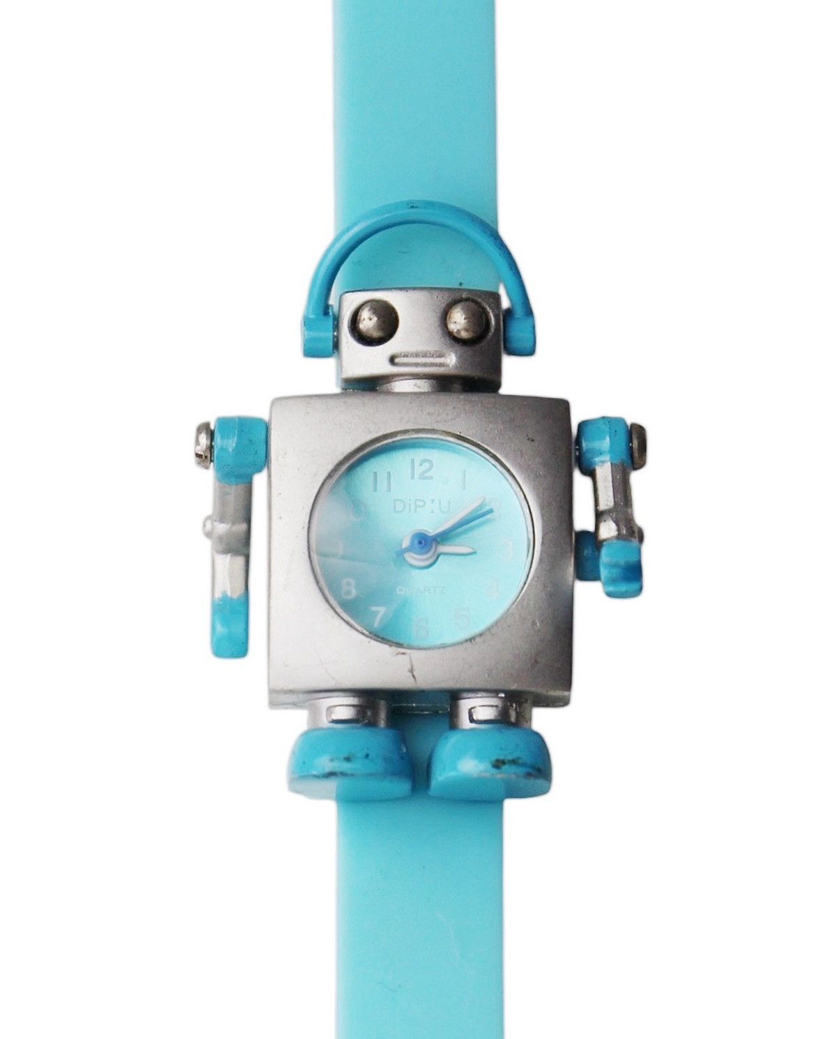 Vintage 2000S DIP’U ROBOT QUARTZ WATCH - BLUE RUBBER STRAP Size ONE SIZE - 4 Thumbnail