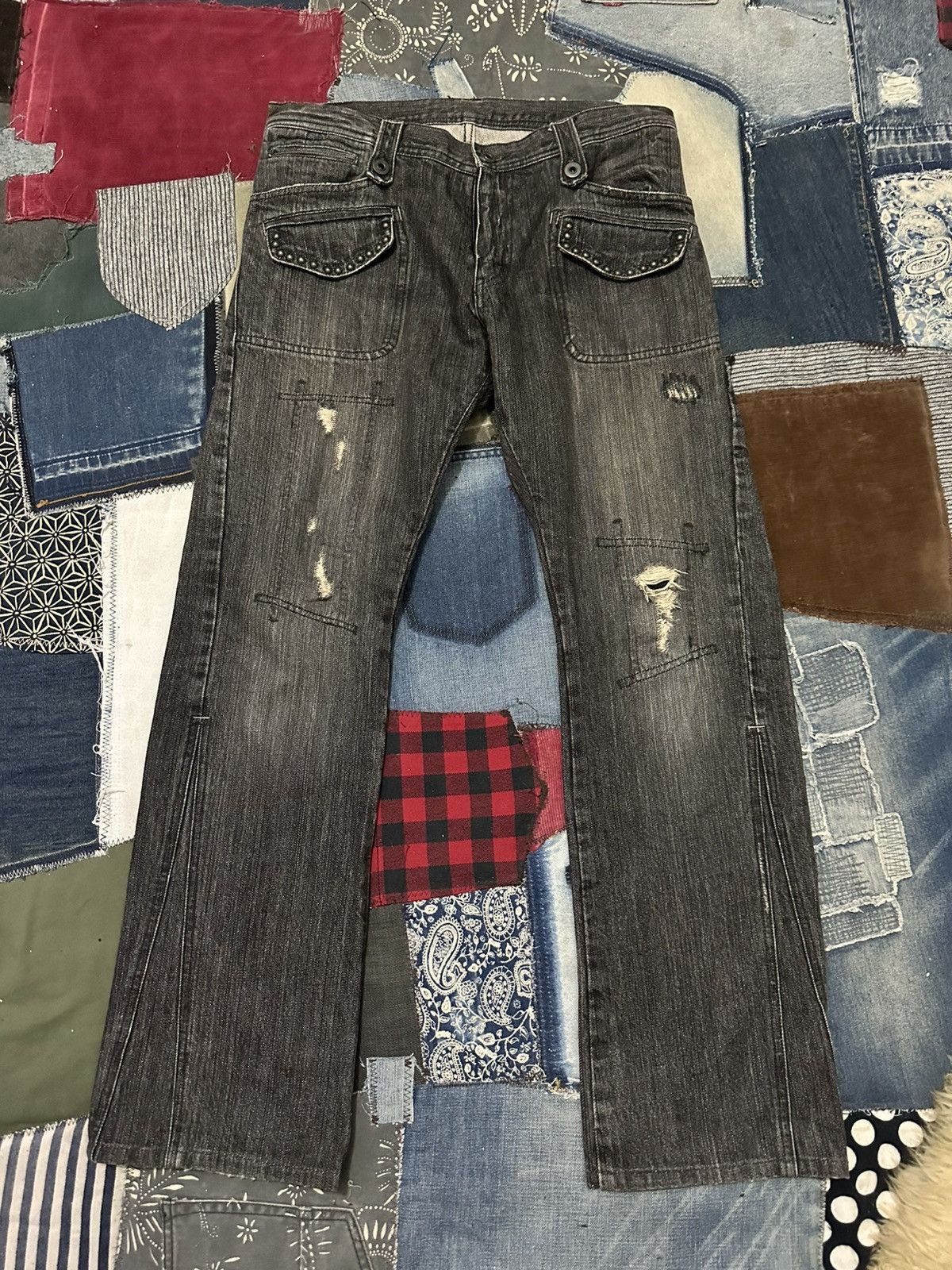 Japanese Brand Edge Rupert Distressed Denim Jeans Pants Size US 33 - 1 Thumbnail