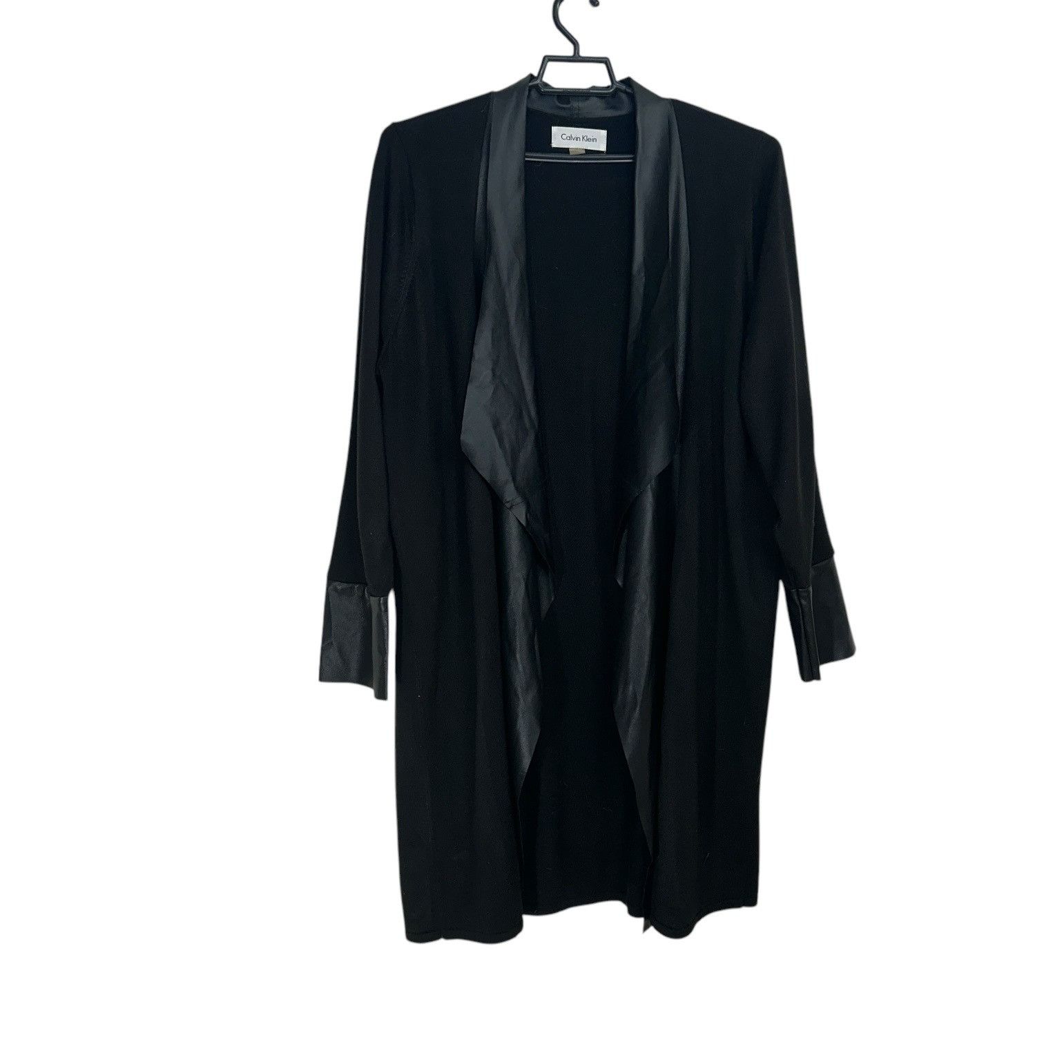 Calvin Klein Calvin Klein Womens Black Open-Front Cardigan Jacket With Fa Size XXL / US 16-18 / IT 52-54 - 6 Thumbnail