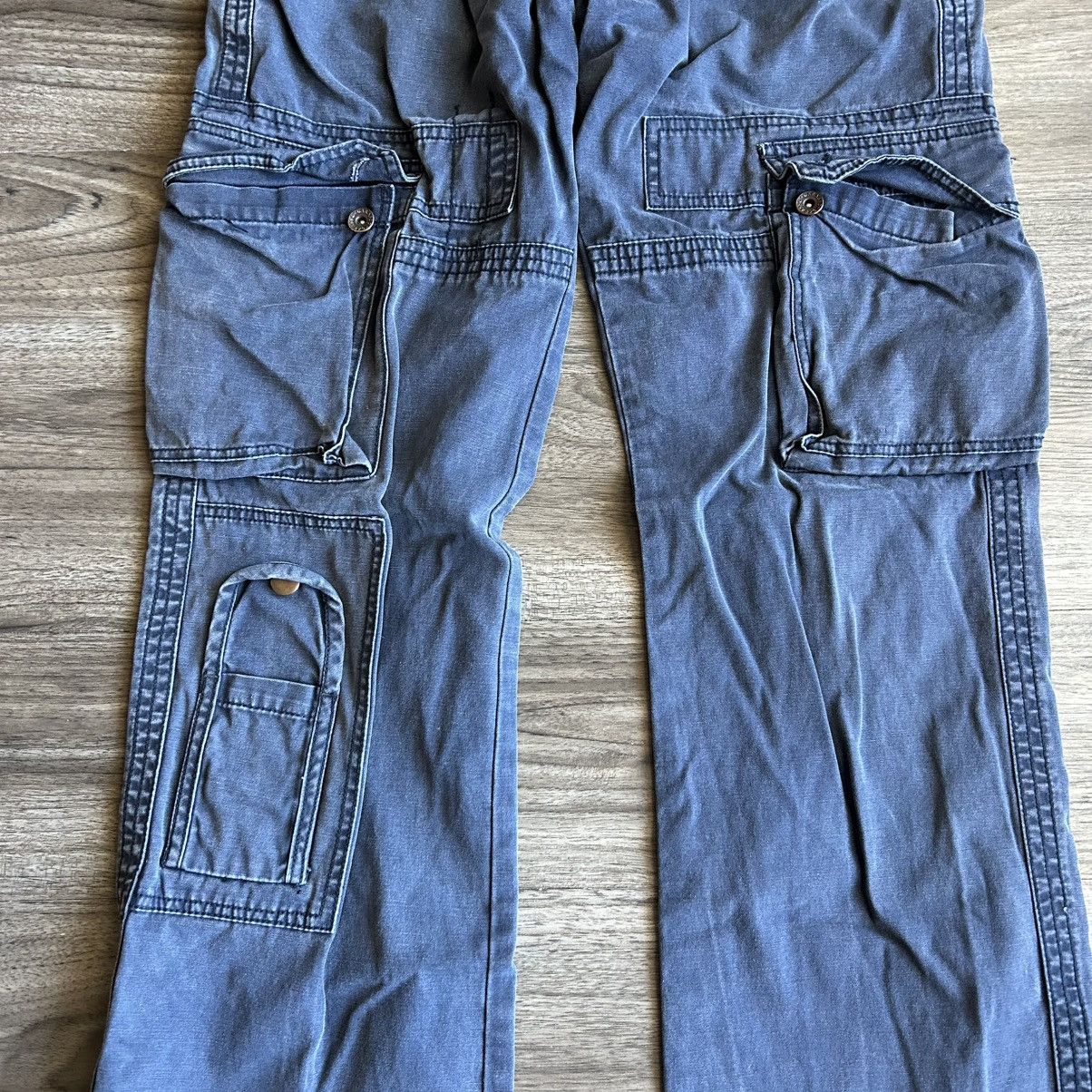 Other Vintage 90s/Y2K Faded Blue Cargo Flare Pants 34/32 Size US 34 / EU 50 - 2 Thumbnail