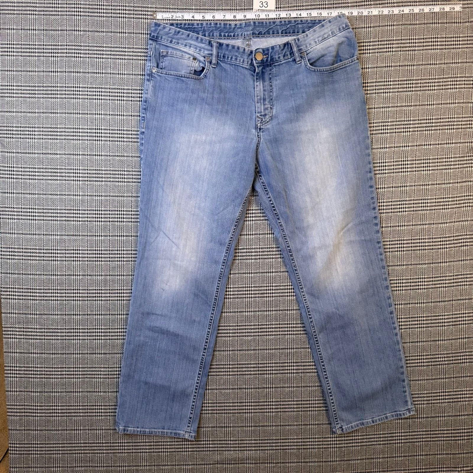 Calvin Klein Calvin Klein Men's Jeans Light Wash Denim Straight Leg 33x30 Size US 33 - 3 Thumbnail
