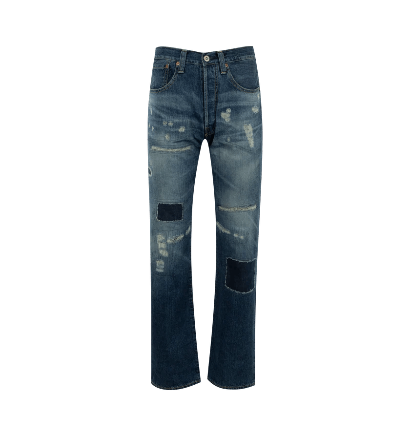 Junya Watanabe o1h1sh10525 Distressed Patch Jeans in Black Size US 32 / EU 48 - 1 Thumbnail