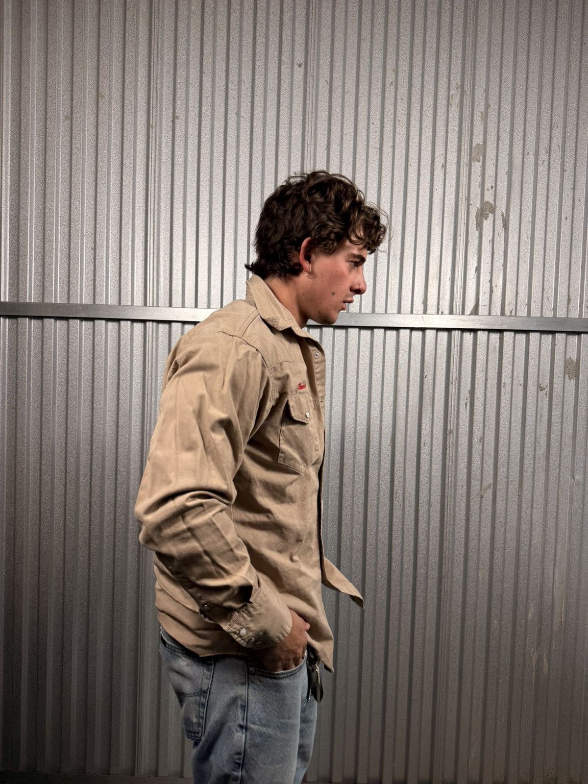 Wrangler Vintage Wrangler Pearl Snap Beige Button Up Western Shirt Size US M / EU 48-50 / 2 - 4 Thumbnail