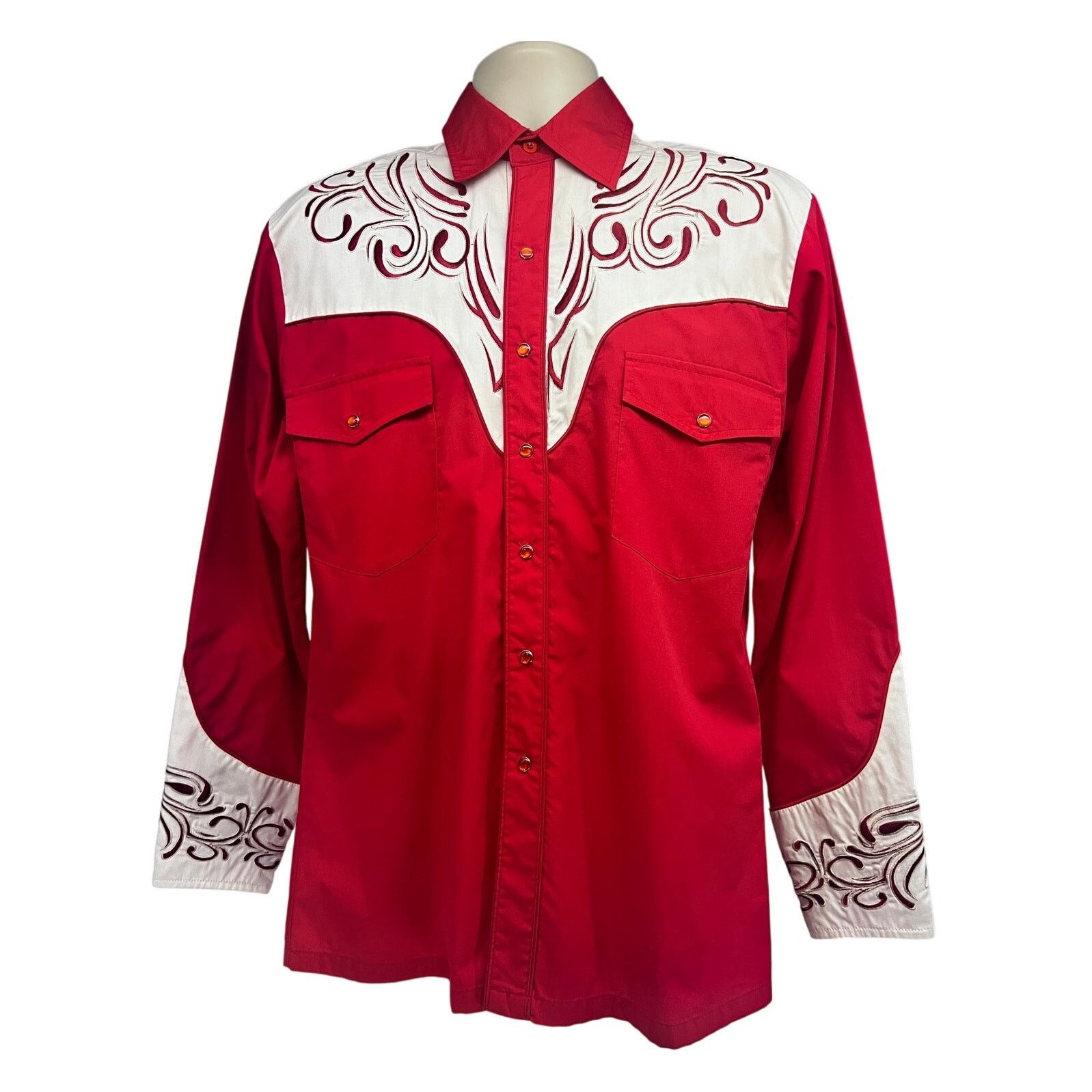 Dragonfly Dragonfly Rockabilly Cowboy Western Red Pearl Snap Shirt M Size US M / EU 48-50 / 2 - 1 Thumbnail