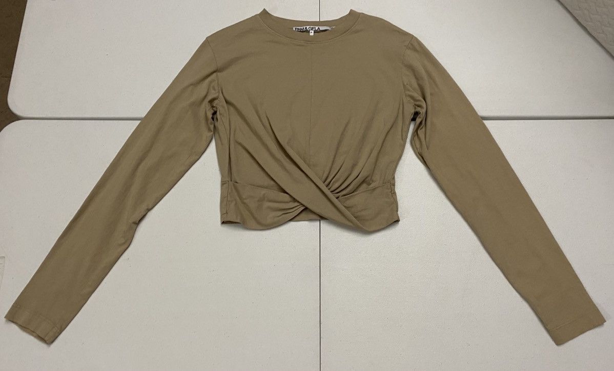 Pam & Gela PAM & GELA Twist Front Combed Cotton Long Sleeve Tee S/P VGC Size S / US 4 / IT 40 - 1 Thumbnail