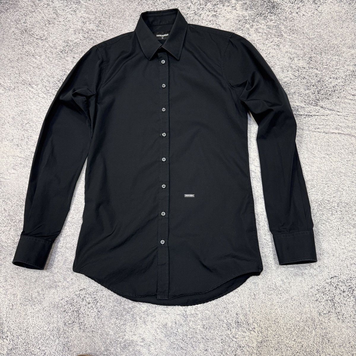 Dsquared2 Dsquared2 Mens Classic Black Cotton Shirt Metal Logo Plate S Size US S / EU 44-46 / 1 - 3 Thumbnail