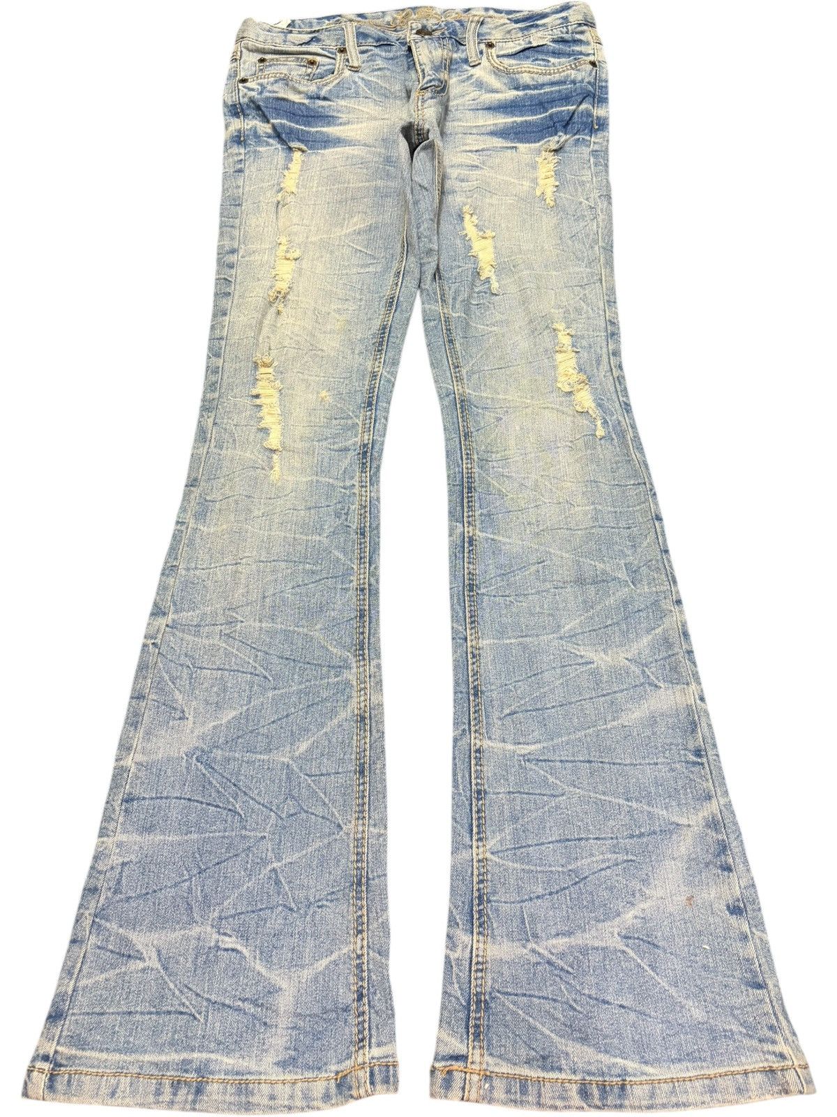 Hysteric Glamour Vintage Japanese Brand Faded Wash Distress Flare Jeans Size 29" - 1 Thumbnail
