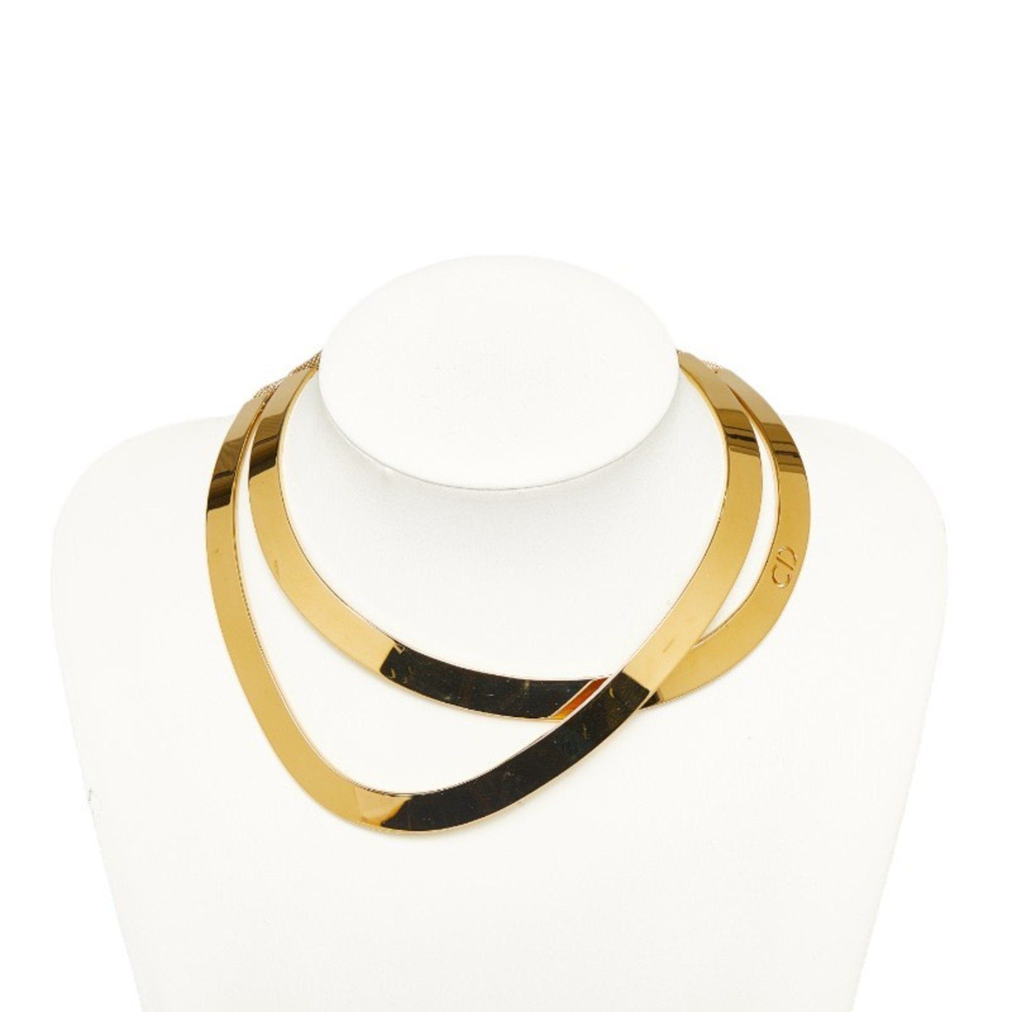 image of Christian Dior Dior Choker Necklace Gold Plated Women's