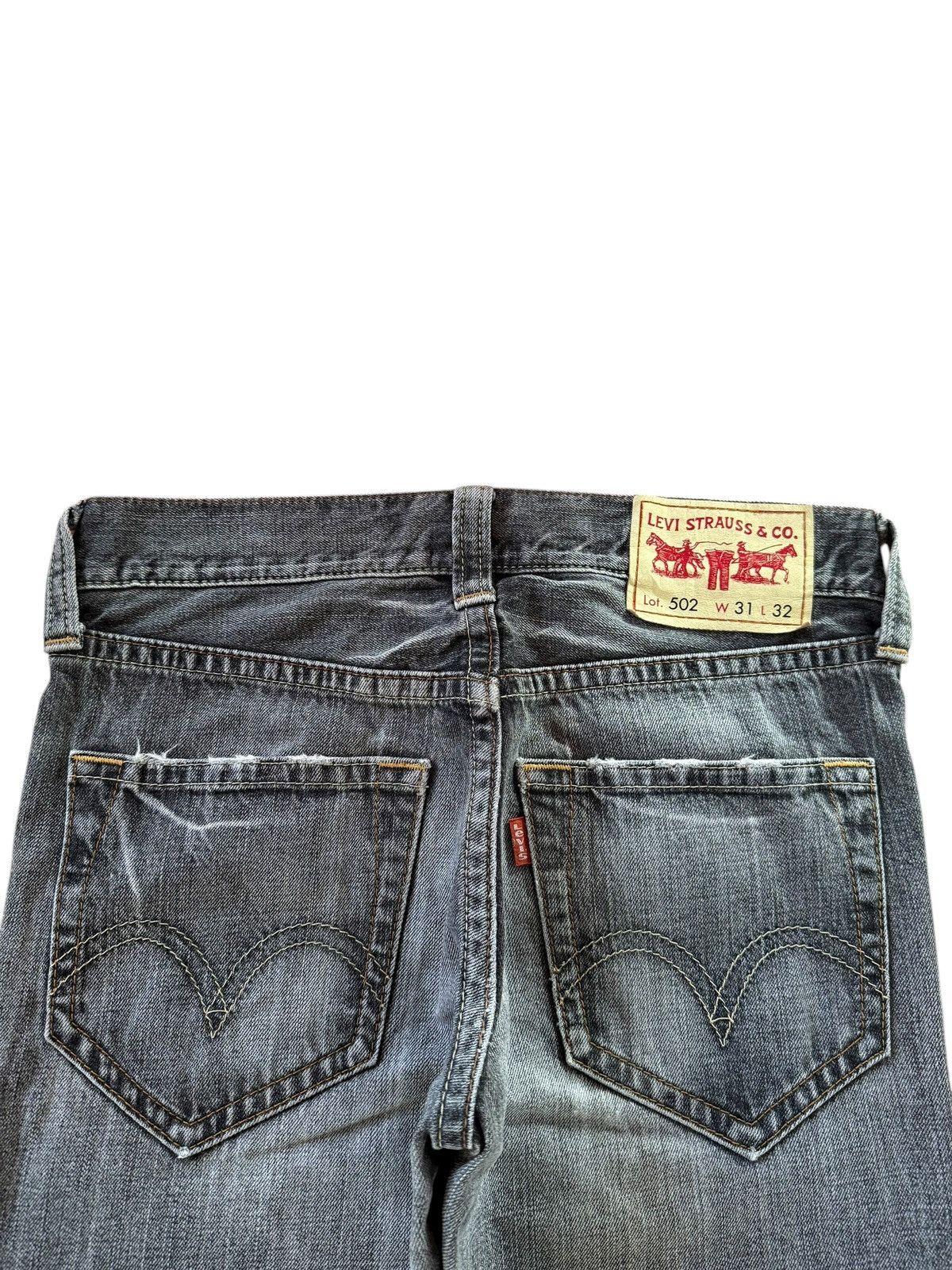 Levi's Vintage 90s Levis 502 Charcoal Wash Distressed Jeans Size US 32 / EU 48 - 4 Thumbnail