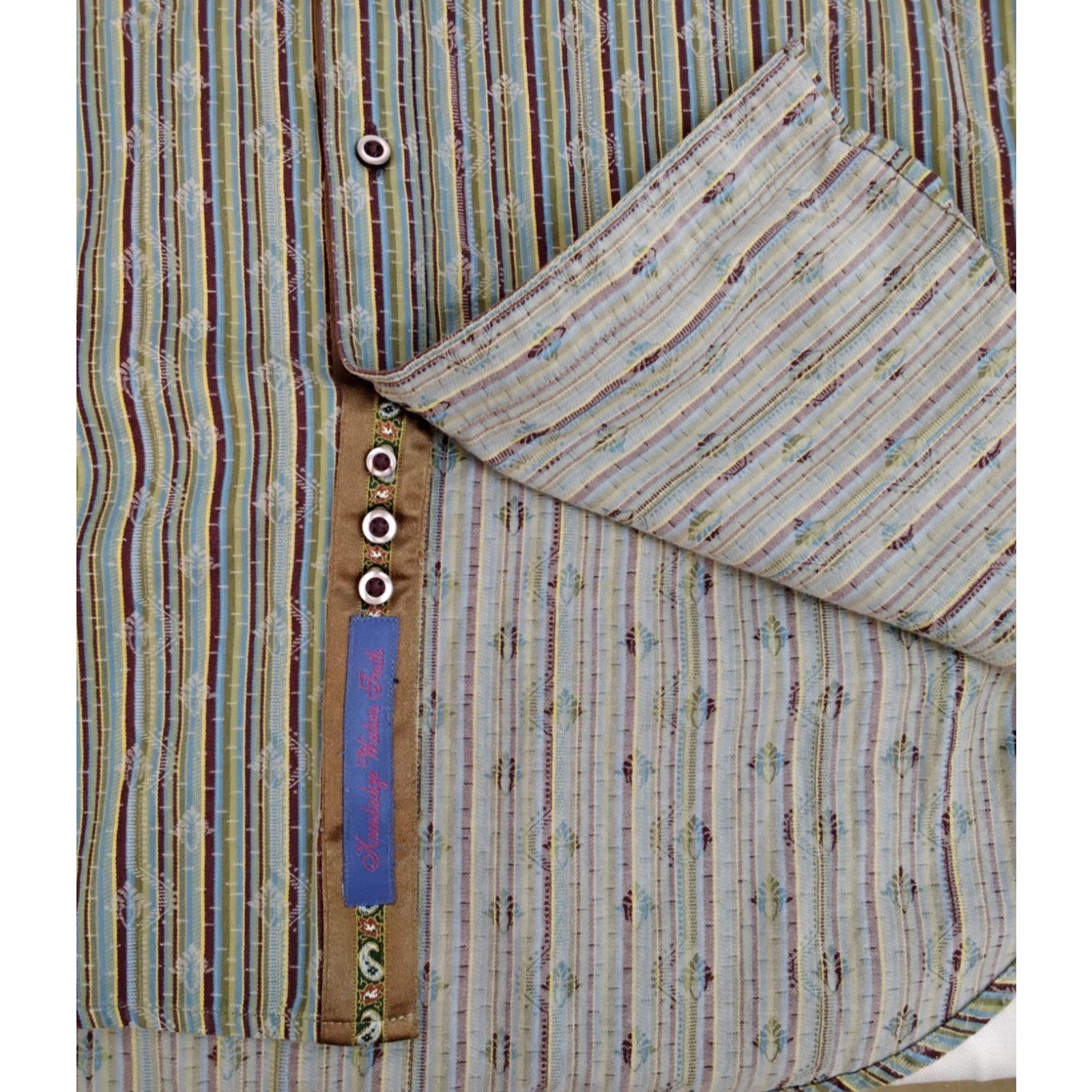 Robert Graham Robert Graham Dress Shirt Men's S Green Blue Stripes Paisley Size US S / EU 44-46 / 1 - 6 Thumbnail