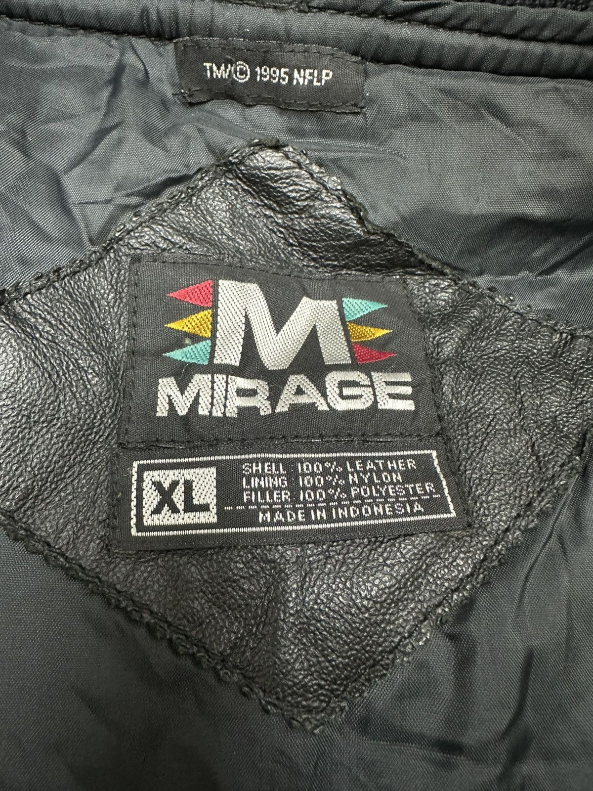 Mirage Vintage 90s Raiders Leather Varsity Jacket Big Logo Size US XL / EU 56 / 4 - 8 Thumbnail