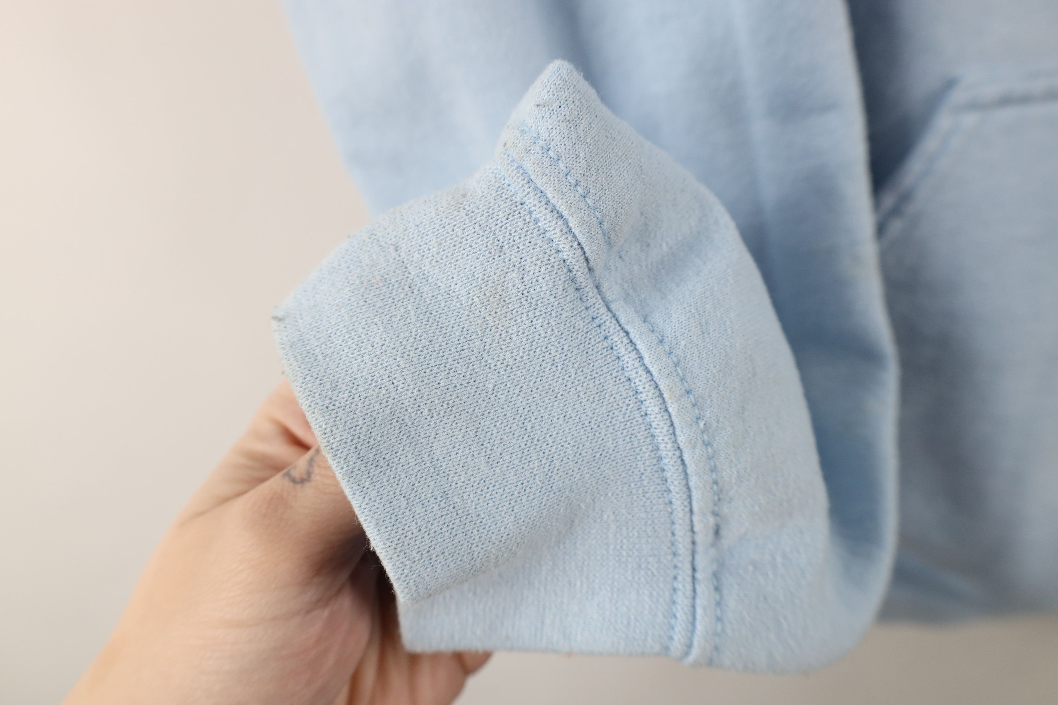 Vintage Vintage 90s Streetwear Blank Hoodie Sweatshirt Light Blue Size US S / EU 44-46 / 1 - 4 Thumbnail