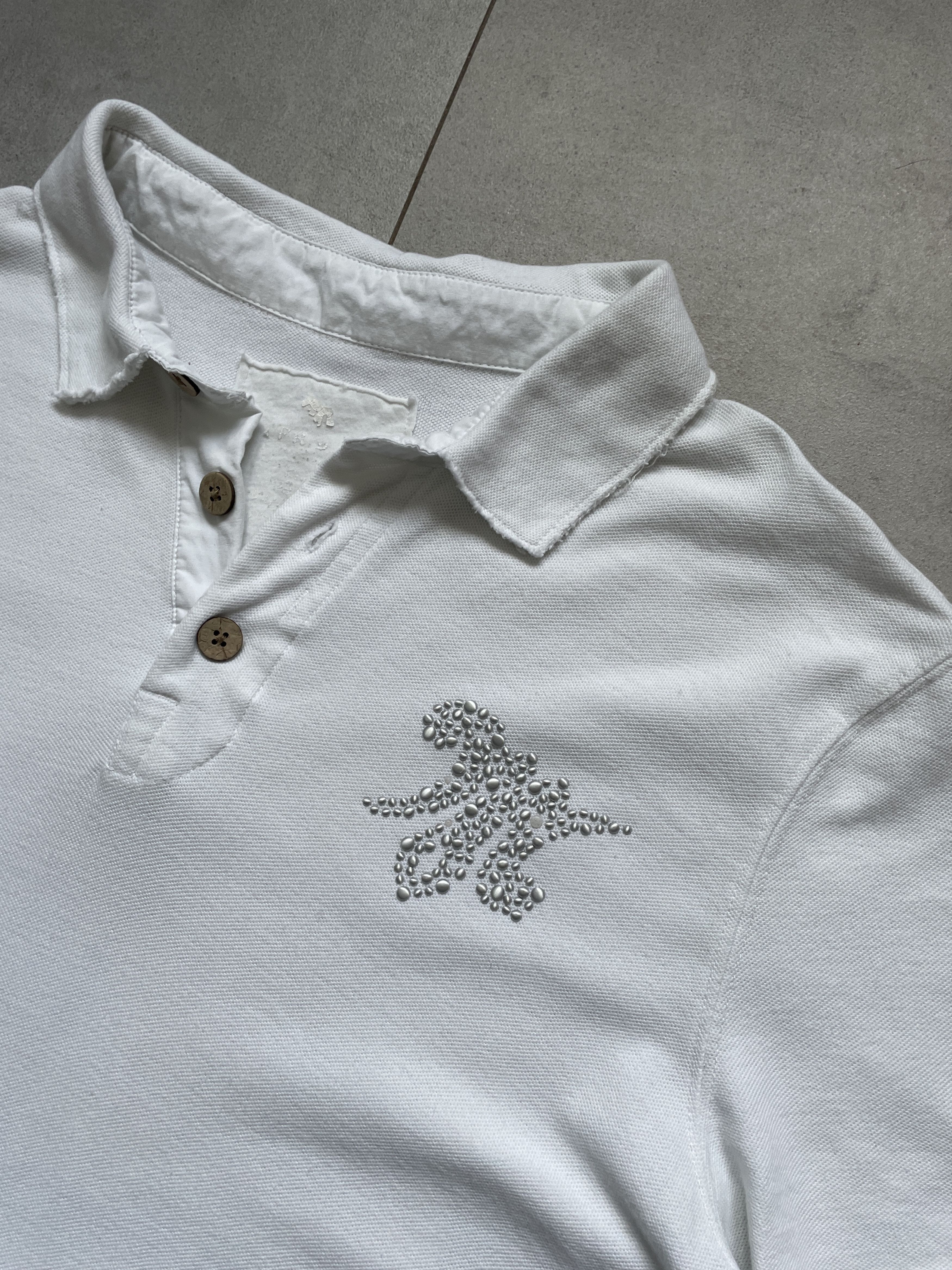 Mek Denim Y2K MEK DENIM TRUE RELIGION STYLE WHITE STITCHED POLO TEE Size US L / EU 52-54 / 3 - 2 Thumbnail