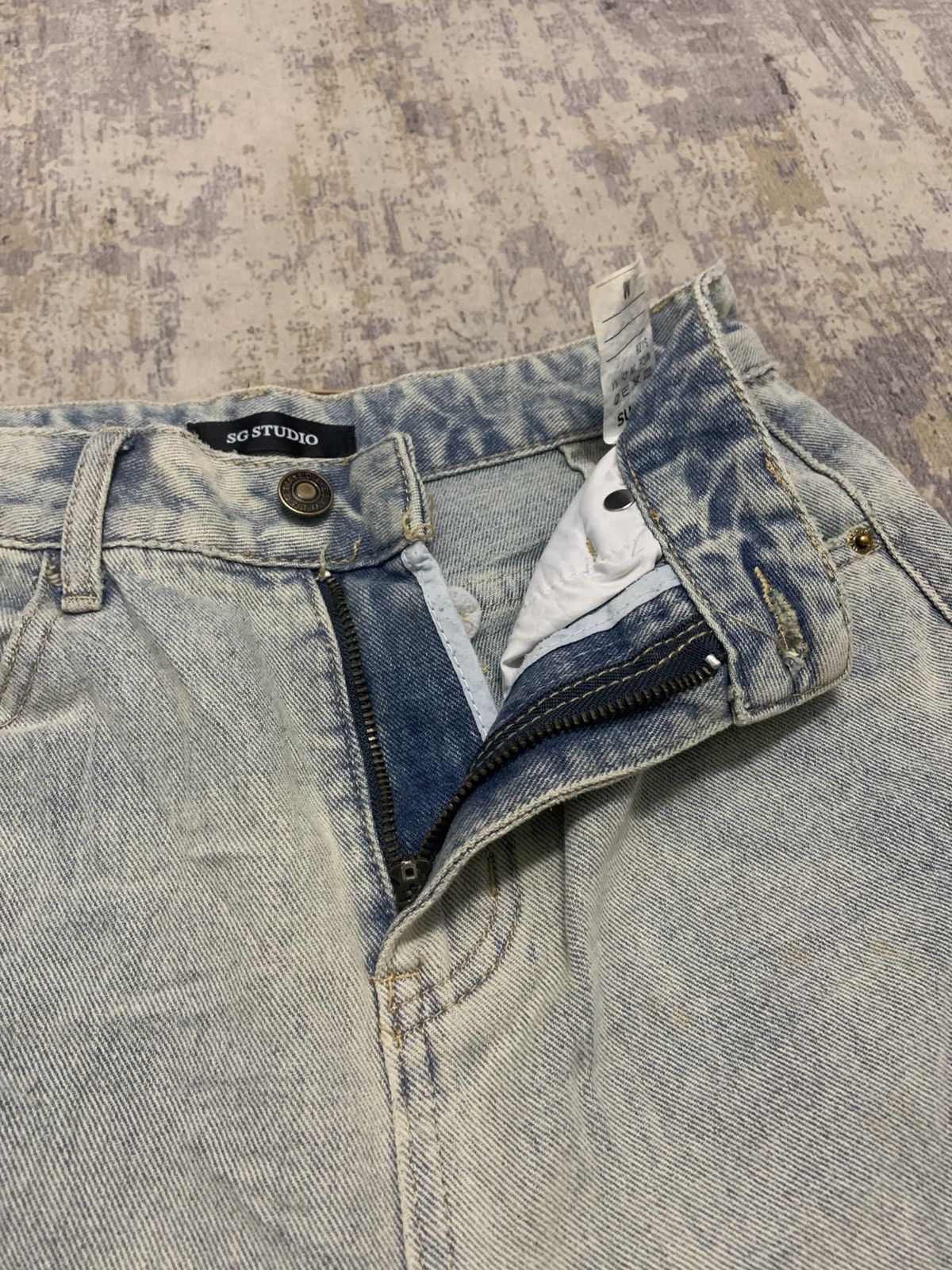 Jean Vintage Cargo Baggy Jeans Wide Leg Fit Utility Streetwear Size US 28 / EU 44 - 4 Thumbnail