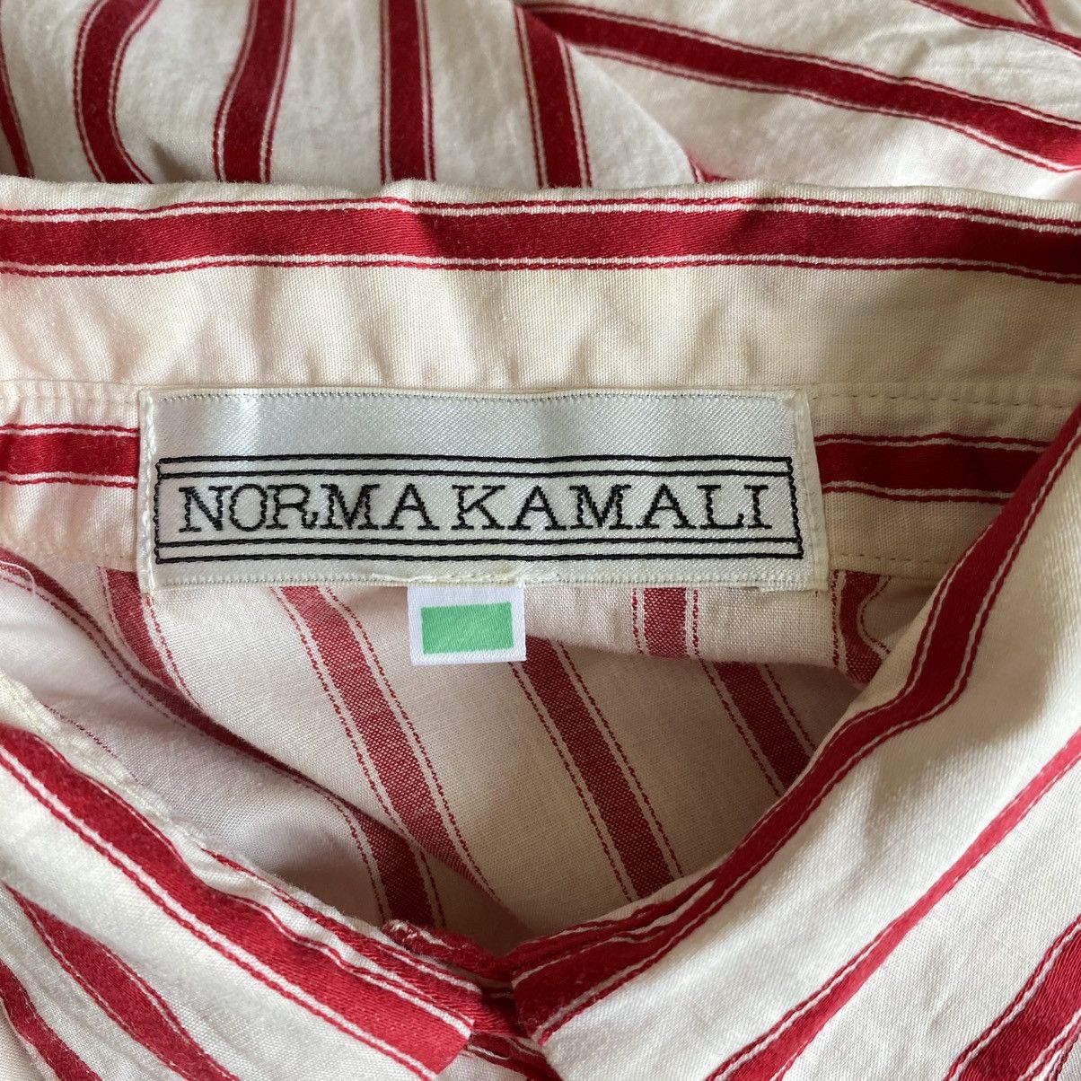 Norma Kamali Norma Kamali Red Striped Long Sleeve Blouse Size L / US 10 / IT 46 - 8 Thumbnail