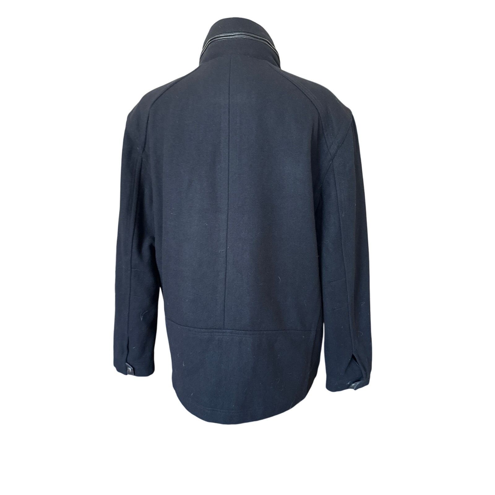 Cole Haan Cole Haan Wool Melton Stand Collar Jacket in Black Size US XL / EU 56 / 4 - 7 Thumbnail