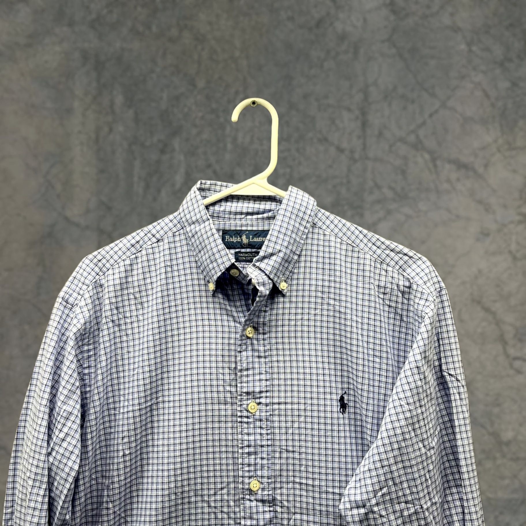 Ralph Lauren Ralph Lauren Shirt Men 15 32/33 Plaid Blue Casual Button-Down Yarmouth Vintage Size US M / EU 48-50 / 2 - 1 Thumbnail