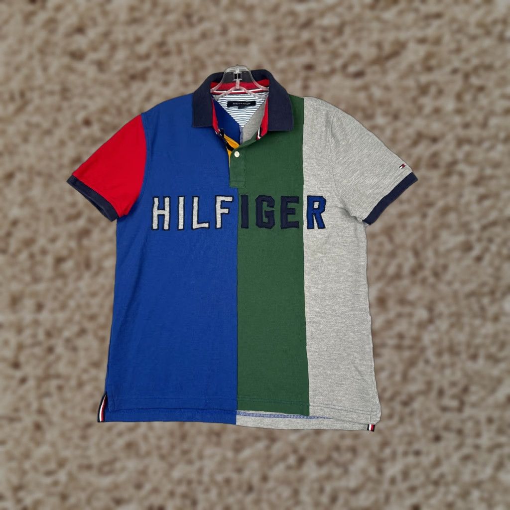 Tommy Hilfiger Tommy Hilfiger Polo Shirt Men Medium Multicolor Colorblock Slim Cotton 90s Look Short Sleeve Golf Rugby Size US M / EU 48-50 / 2 - 1 Thumbnail
