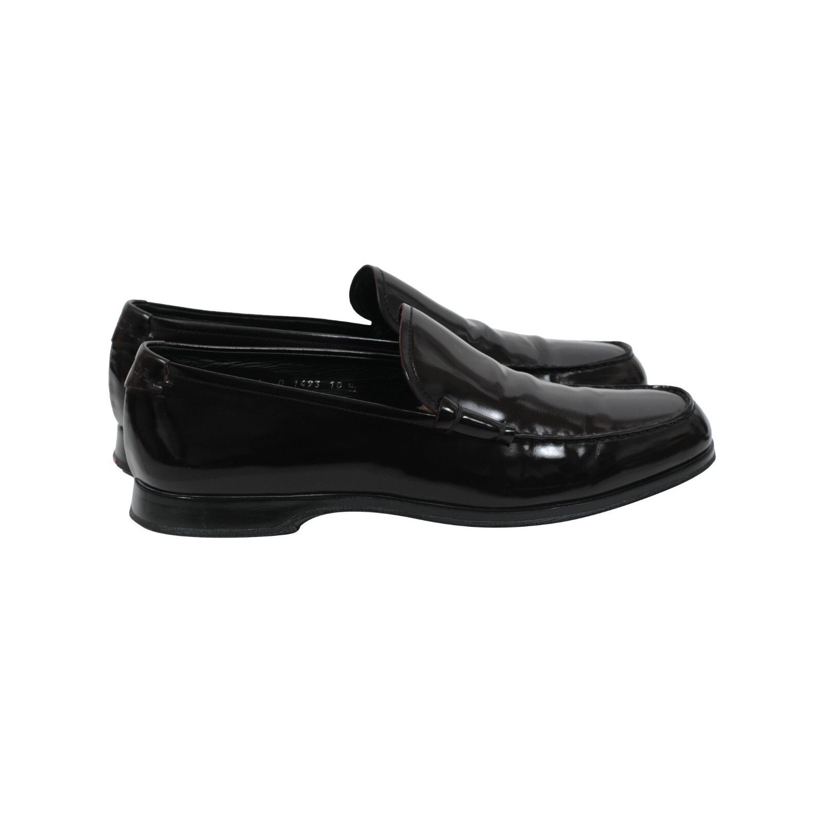 Prada Dark Red Burgundy Leather Slip On Penny Loafers - 01746-B Size US 11.5 / EU 44-45 - 8 Thumbnail