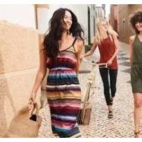 Athleta Athleta S Rainbow Stripe Maxi Dress Summer HAVANA SERAPE Cru Size S / US 4 / IT 40 - 9 Thumbnail