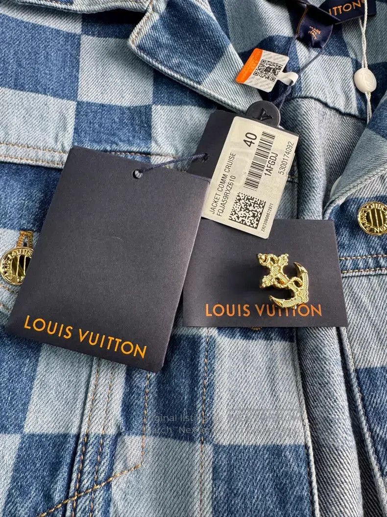 Louis Vuitton Louis Vuitton SS24 Blue Checkerboard Anchor Gold Button Ja Size S / US 4 / IT 40 - 3 Thumbnail