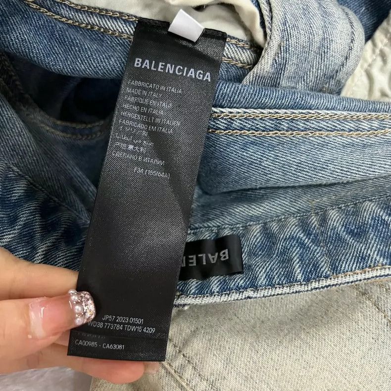 Balenciaga Balenciaga Light Blue Washed Denim Skirt Size 33" - 4 Thumbnail