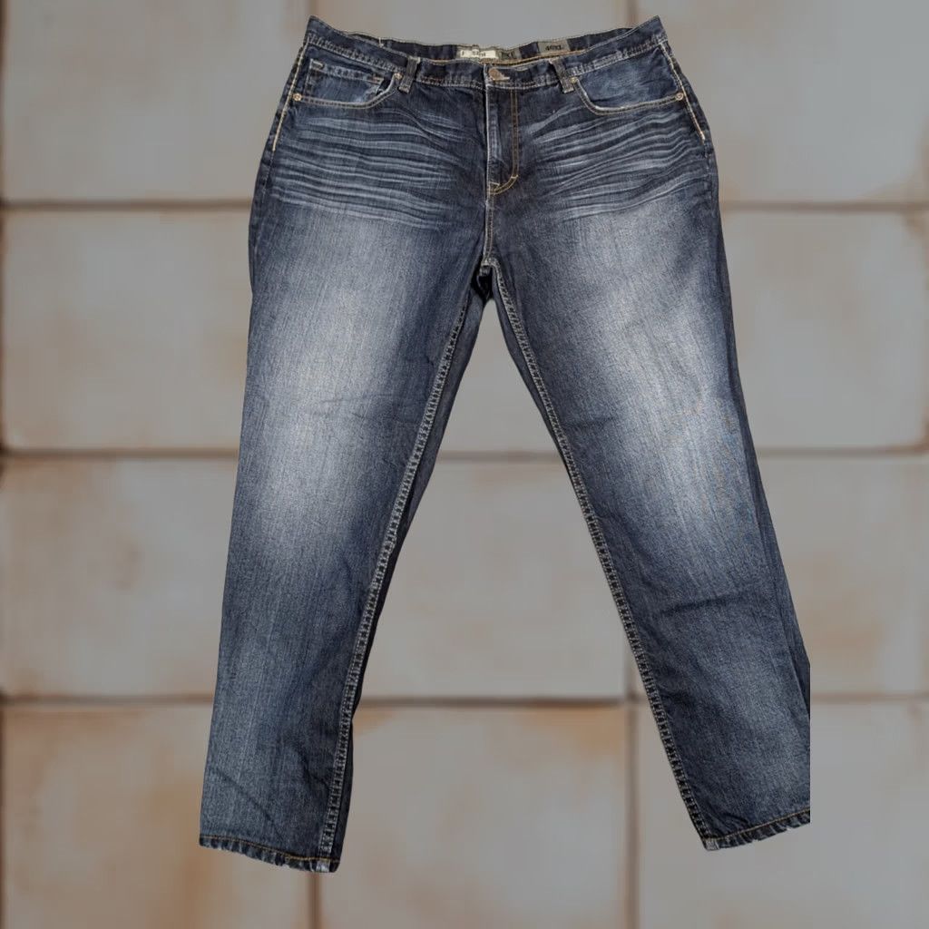 Vintage BKE Jeans Mens 40XL Blue Seth Dark Denim 5-Pocket Button Closure Regular Fit Tapered Western Rock Preppy Casual Cotton Blend Jeans Boys/Mens Size US 40 / EU 56 - 1 Thumbnail
