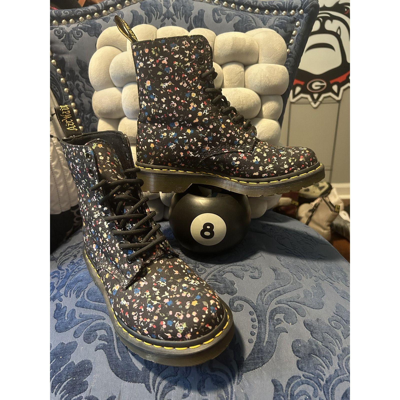 Dr. Martens Dr Martens Page Black Floral Canvas Size 7/EU 38 Size US 7 / IT 37 - 1 Thumbnail