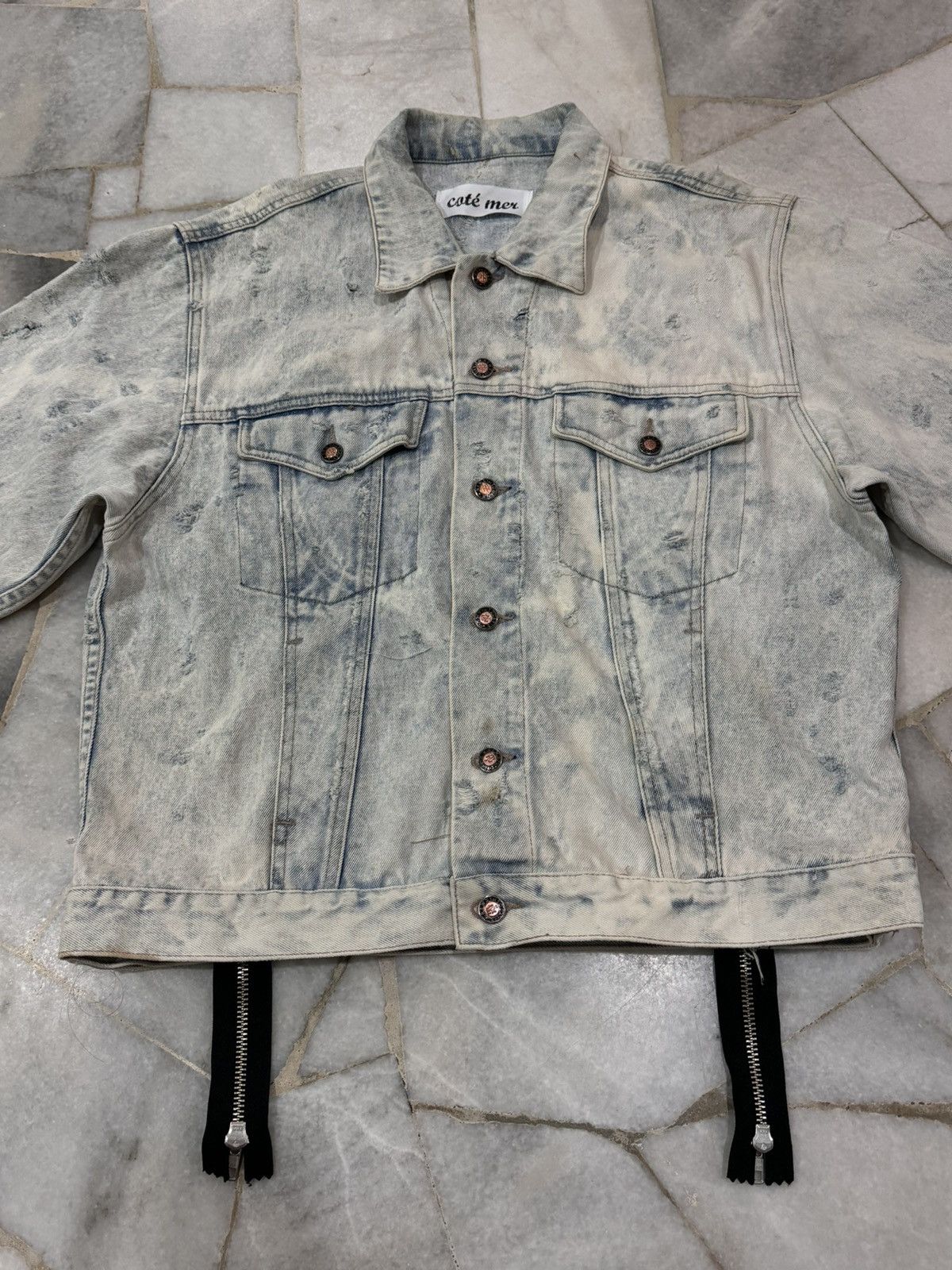 Denime Japanese Brand Denime Jacket Zipper Distressed Design Size US M / EU 48-50 / 2 - 4 Thumbnail