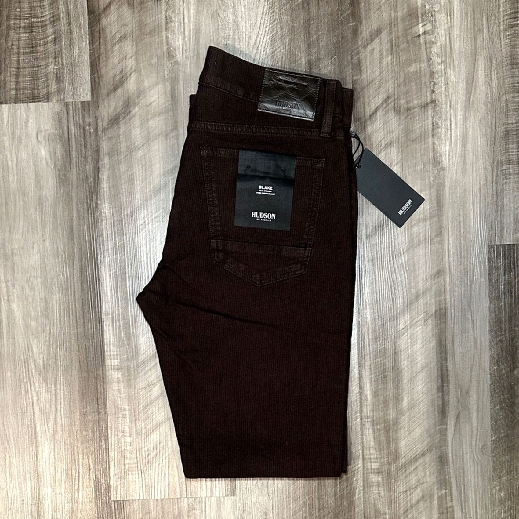 Vintage Hudson Jeans Hudson Blake Slim Straight Timber Textured Jeans 31 Brown Men Regular 31 Inseam 32 Fashion 90s MS8635 Size US 31 - 2 Thumbnail