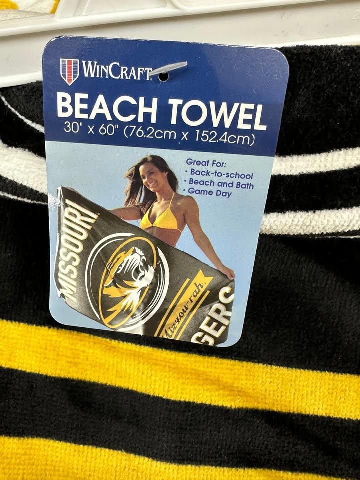 Designer Missouri Tigers Mizzou Beach Towel Size ONE SIZE - 1 Thumbnail